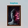 Abstract Buddha Photo Frame for Home Decor | Modern Spiritual Buddha Face Wall Art with Lotus Bloom & Cosmic Energy Design