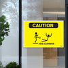 Funny Caution Sign Poster - 'This Is Sparta' Meme Wall Art | Pop Culture | Humorous Home and Office Decor