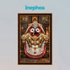 Lord Jagannath Photo Frame for Home Decor | Sacred Jagannath Swamy Temple Wall Art with Traditional Floral Adornments