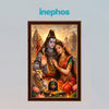 Divine Shiv Parvati Photo Frame with Shivling & Nandi | Lord Shiva and Goddess Parvati Spiritual Wall Art | Premium Wooden Framed