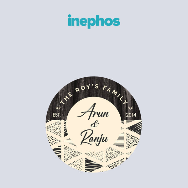 Couple’s Personalized Round Name Plate | Modern Minimal Wall Decor For Family Entryways