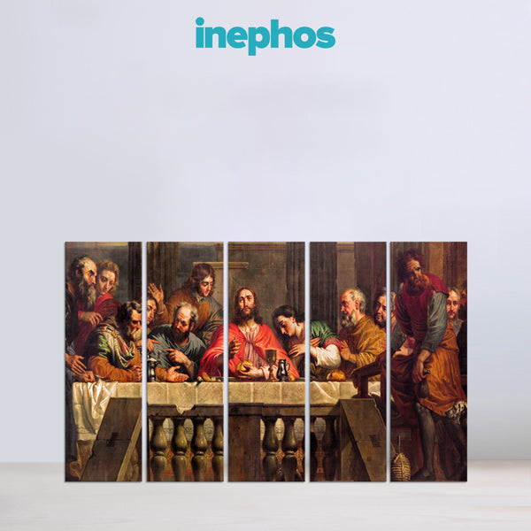 The Last Supper Multi Frame Vinyl Wall Painting | Classic Christian Wall Art For Dining Room, Prayer Room, Or Church
