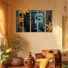 Tranquil Blue Buddha Multi Frame Vinyl Wall Art | Zen Spiritual Décor For Bedroom, Living Room, Or Puja Room