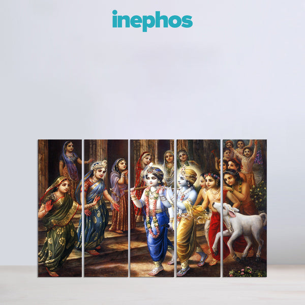 Artistic depiction of a religious or mythological scene with multiple figures and a goat, featuring the brand 'inephos' at the top.