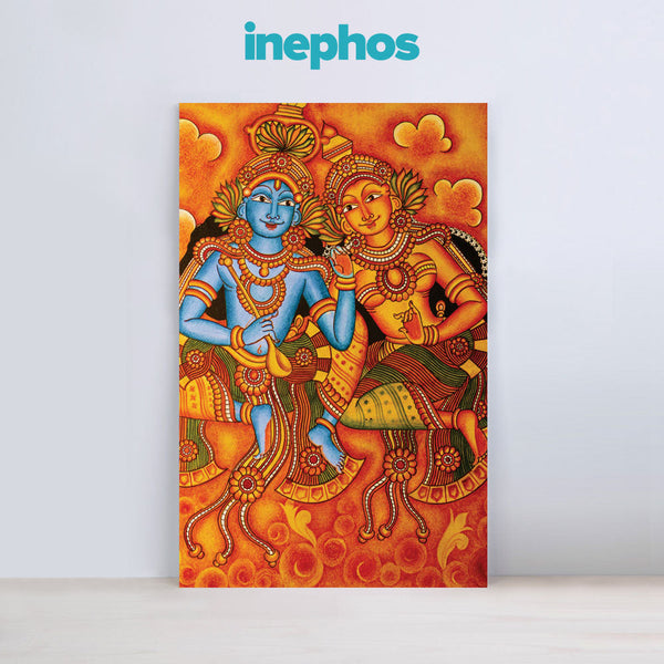 Vibrant Krishna and Radha Wall Painting for Living Room, Bedroom, Office, Hotels, Drawing Room