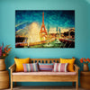 Enchanting Eiffel Tower at Night Wall Painting for Living Room, Bedroom, Office, Hotels, Drawing Room
