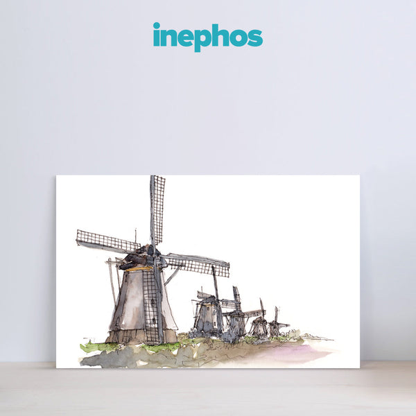Windmills Wall Painting for Living Room, Bedroom, Office, Hotels, Drawing Room