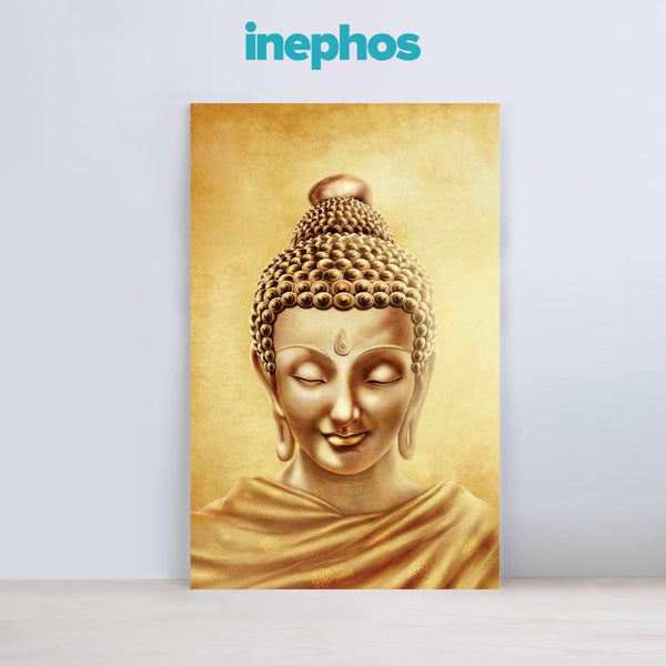 Golden Buddha Wall Painting for Living Room, Bedroom, Office, Hotels, Drawing Room