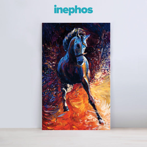 Fiery Gallop Wall Painting for Living Room, Bedroom, Office, Hotels, Drawing Room
