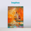 Golden Voyage – Vibrant Sailing Ship Canvas Wall Art