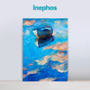 Serene Blue Boat Reflection Painting for Living Room, Bedroom, Office, Hotels, Drawing Room