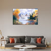 Misty Mountain Serenity – Breathtaking Landscape Canvas Art Paintings for Living Room, Bedroom, Office, Hotels, Drawing Room