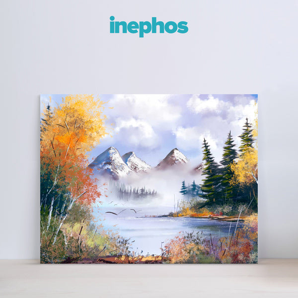 Misty Mountain Serenity – Breathtaking Landscape Canvas Art Paintings for Living Room, Bedroom, Office, Hotels, Drawing Room