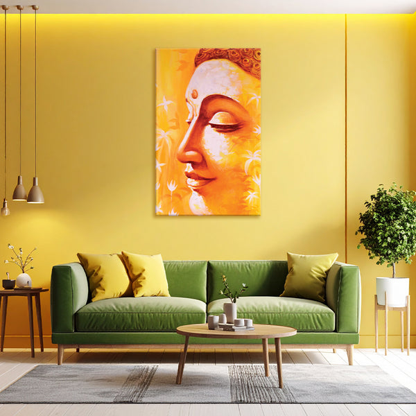 Serene Buddha Wall Painting for Living Room, Bedroom, Office, Hotels, Drawing Room