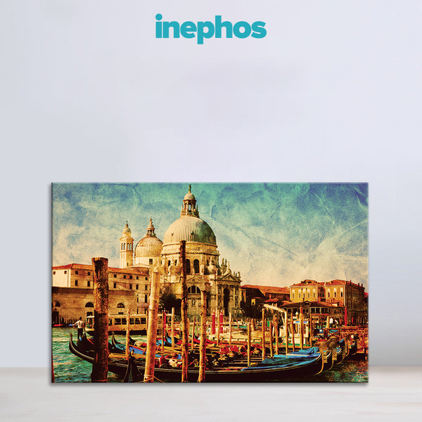 Venice Canal Scene Wall Painting for Living Room, Bedroom, Office, Hotels, Drawing Room