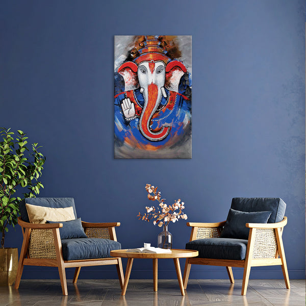 Large Ganesh Ji Wall Painting for Living Room, Bedroom, Office, Hotels, Drawing Room