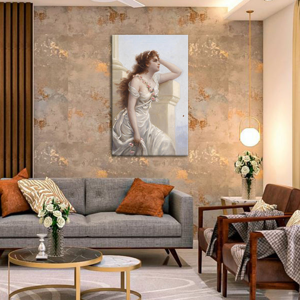 Beautiful Girl Waiting Painting for Living Room, Bedroom, Office, Hotels, Drawing Room