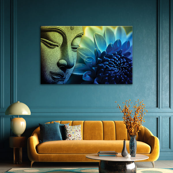 Serene Buddha Wall Painting for Living Room, Bedroom, Office, Hotels, Drawing Room