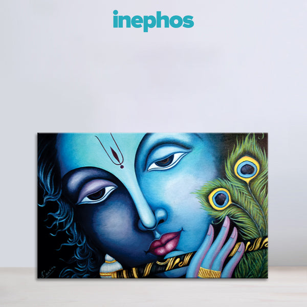 Beautiful Lord Krishna Religious Art Wall Painting for Living Room, Bedroom, Office, Hotels, Drawing Room