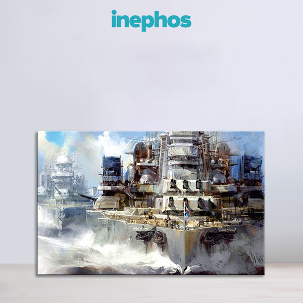 Navy Fleet in Ocean Wall Painting for Living Room, Bedroom, Office, Hotels, Drawing Room