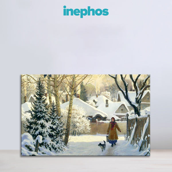 Snow Country Side Wall Painting for Living Room, Bedroom, Office, Hotels, Drawing Room