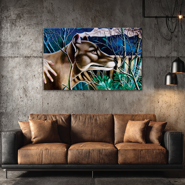 Mysterious Wolf in the Forest Wall Paintingfor Living Room, Bedroom, Office, Hotels, Drawing Room