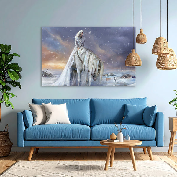 Winter Guardian Wall Painting for Living Room, Bedroom, Office, Hotels, Drawing Room