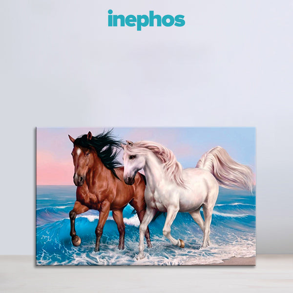 Majestic Horses Wall Painting for Living Room, Bedroom, Office, Hotels, Drawing Room