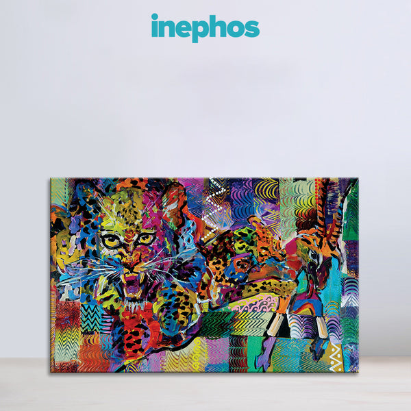 Vibrant Leopard Art Wall Painting for Living Room, Bedroom, Office, Hotels, Drawing Room