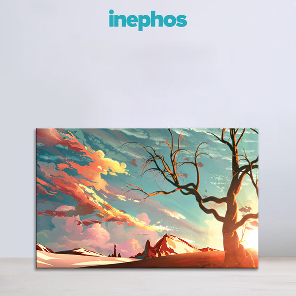 Stunning Sunset Over Desert Wall Painting for Living Room, Bedroom, Office, Hotels, Drawing Room