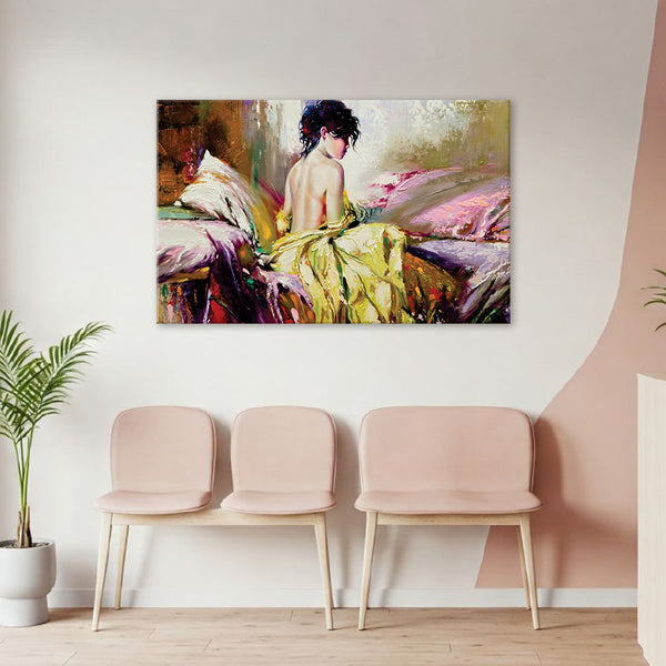 Woman in Thought Wall Painting for Living Room, Bedroom, Office, Hotels, Drawing Room