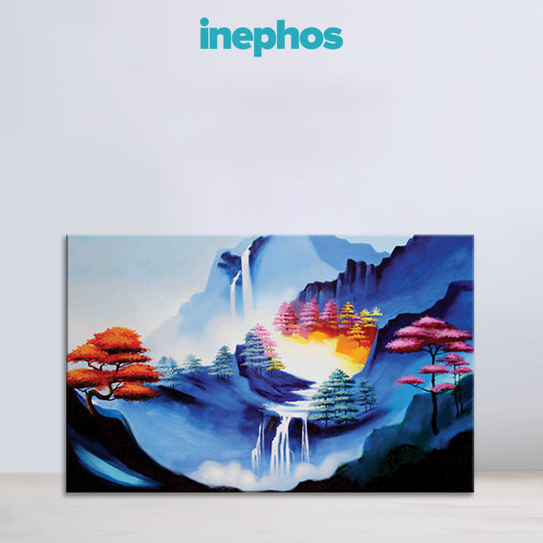 Mystical Waterfall Painting for Living Room, Bedroom, Office, Hotels, Drawing Room