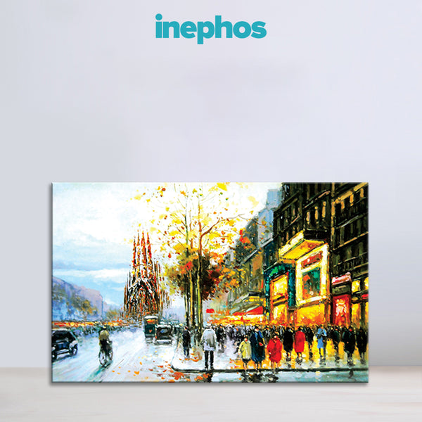 Cityscape at Dusk Painting for Living Room, Bedroom, Office, Hotels, Drawing Room