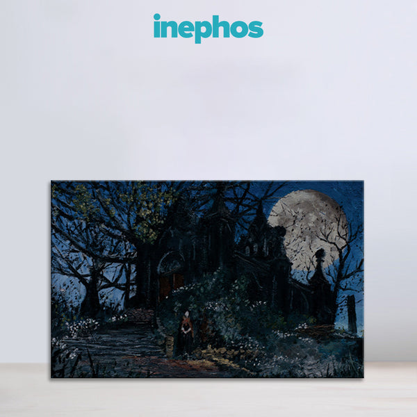 Beautiful Haunted House Wall Painting for Living Room, Bedroom, Office, Hotels, Drawing Room