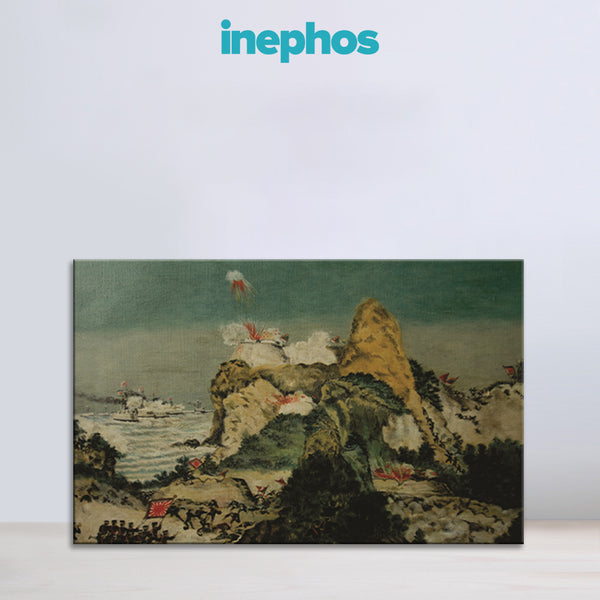 Beautiful Historic Battle Scene Wall Painting for Living Room, Bedroom, Office, Hotels, Drawing Room