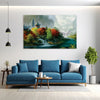 Serene Pagoda Landscape Wall Painting for Living Room, Bedroom, Office, Hotels, Drawing Room