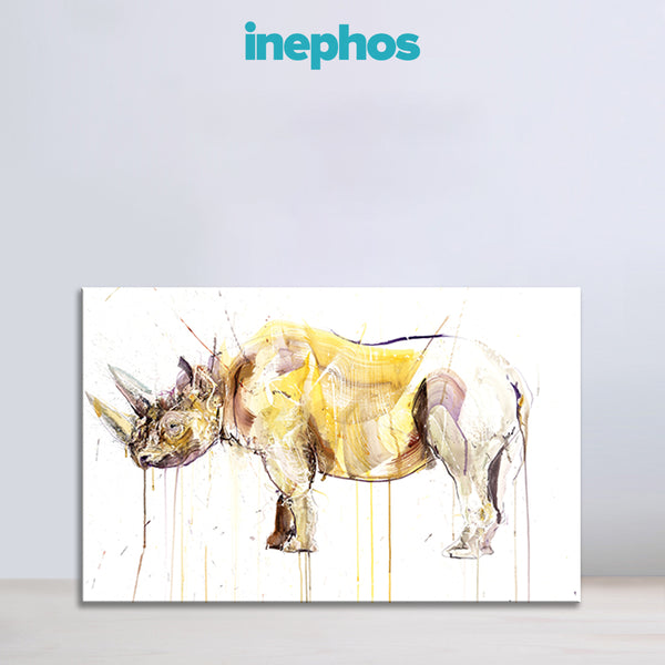 Majestic Rhino Art Print for Living Room, Bedroom, Office, Hotels, Drawing Room