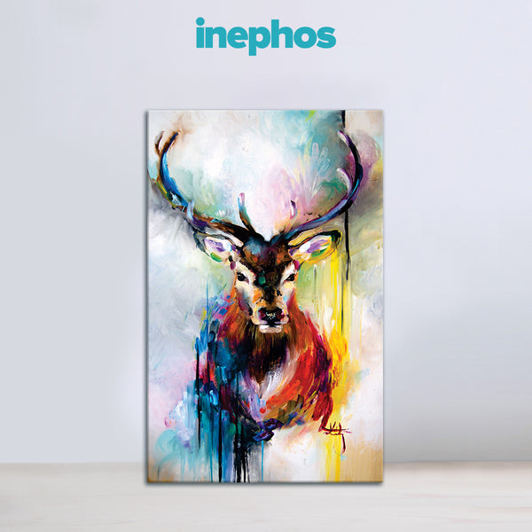 Vibrant Stag Abstract Art for Living Room, Bedroom, Office, Hotels, Drawing Room