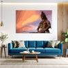 Shiva Statue at Sunset Wall Painting for Living Room, Bedroom, Office, Hotels, Drawing Room