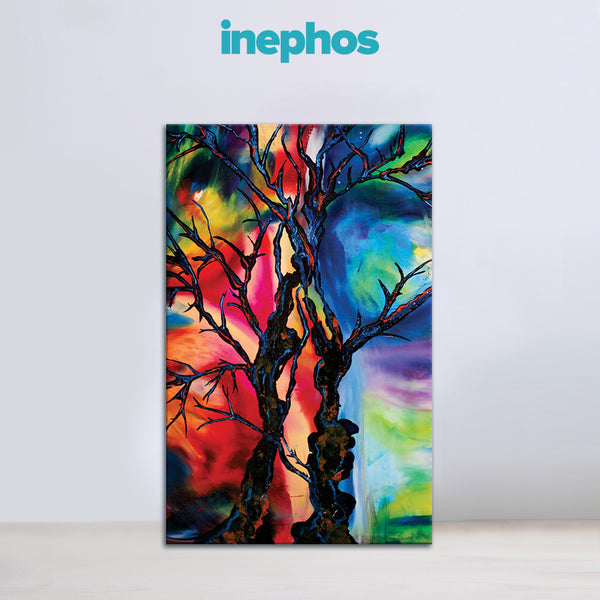 Vibrant Tree Silhouette Wall Painting for Living Room, Bedroom, Office, Hotels, Drawing Room