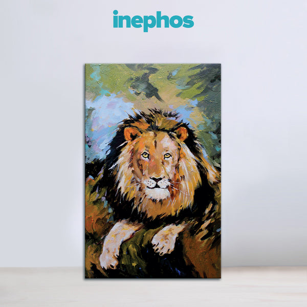 Majestic Lion Wall Painting for Living Room, Bedroom, Office, Hotels, Drawing Room