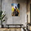 Vibrant Cityscape Wall Painting for Living Room, Bedroom, Office, Hotels, Drawing Room