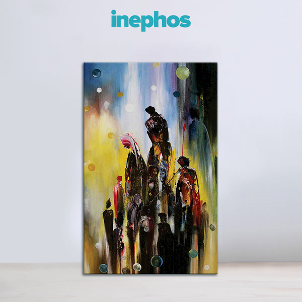 Vibrant Cityscape Wall Painting for Living Room, Bedroom, Office, Hotels, Drawing Room