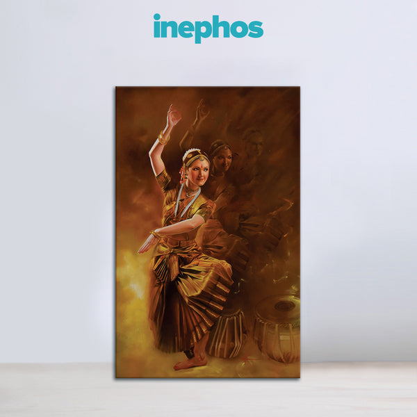 Indian Classical Dance Painting – Bharatnatyam Canvas Wall Art for Living Room, Bedroom, Office, Hotels, Drawing Room