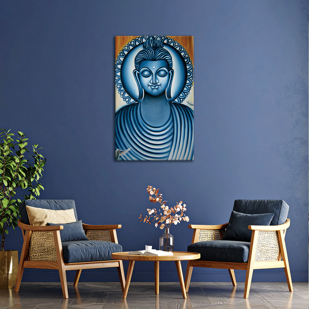 Modern Blue Buddha Wall Painting for Living Room, Bedroom, Office, Hot ...