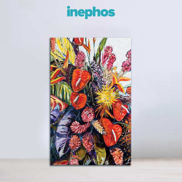 Tropical Bloom Wall Painting for Living Room, Bedroom, Office, Hotels, Drawing Room