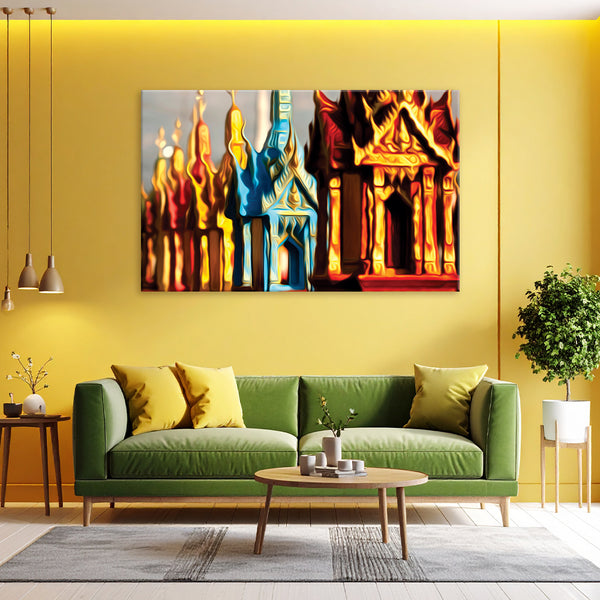 Colorful Indian Temple Painting – Bright Wall Art for Traditional Homes