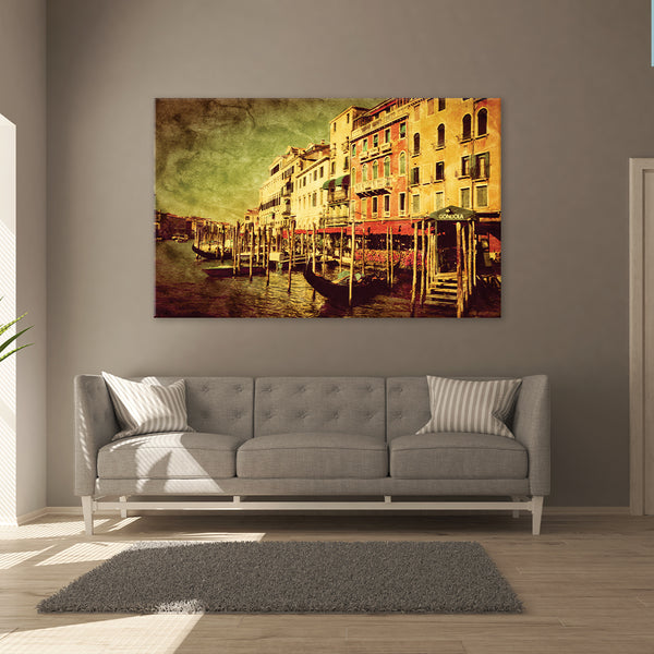 Venice Canal Wall Painting for Living Room, Bedroom, Office, Hotels, Drawing Room