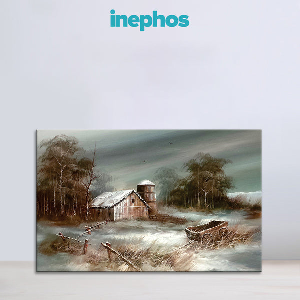 Winter Solitude Countryside Painting for Living Room, Bedroom, Office, Hotels, Drawing Room