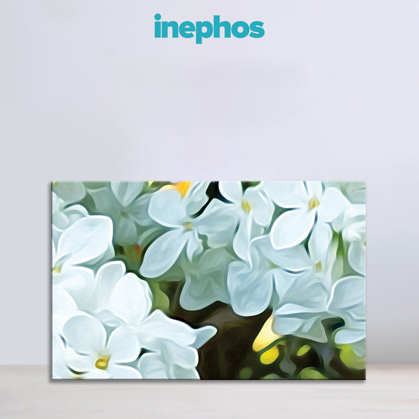 Serenity in White Blossoms Wall Painting for Living Room, Bedroom, Office, Hotels, Drawing Room